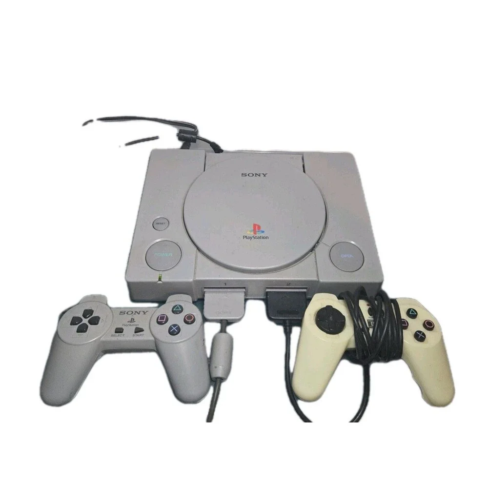 Sony PlayStation 1 PS1 Console SCPH-5501 w/ 2 Controllers & Road Rash Game WORKS